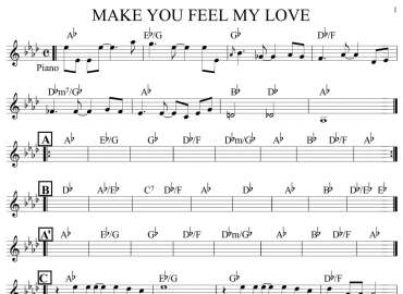 Make You Feel My Love sheet