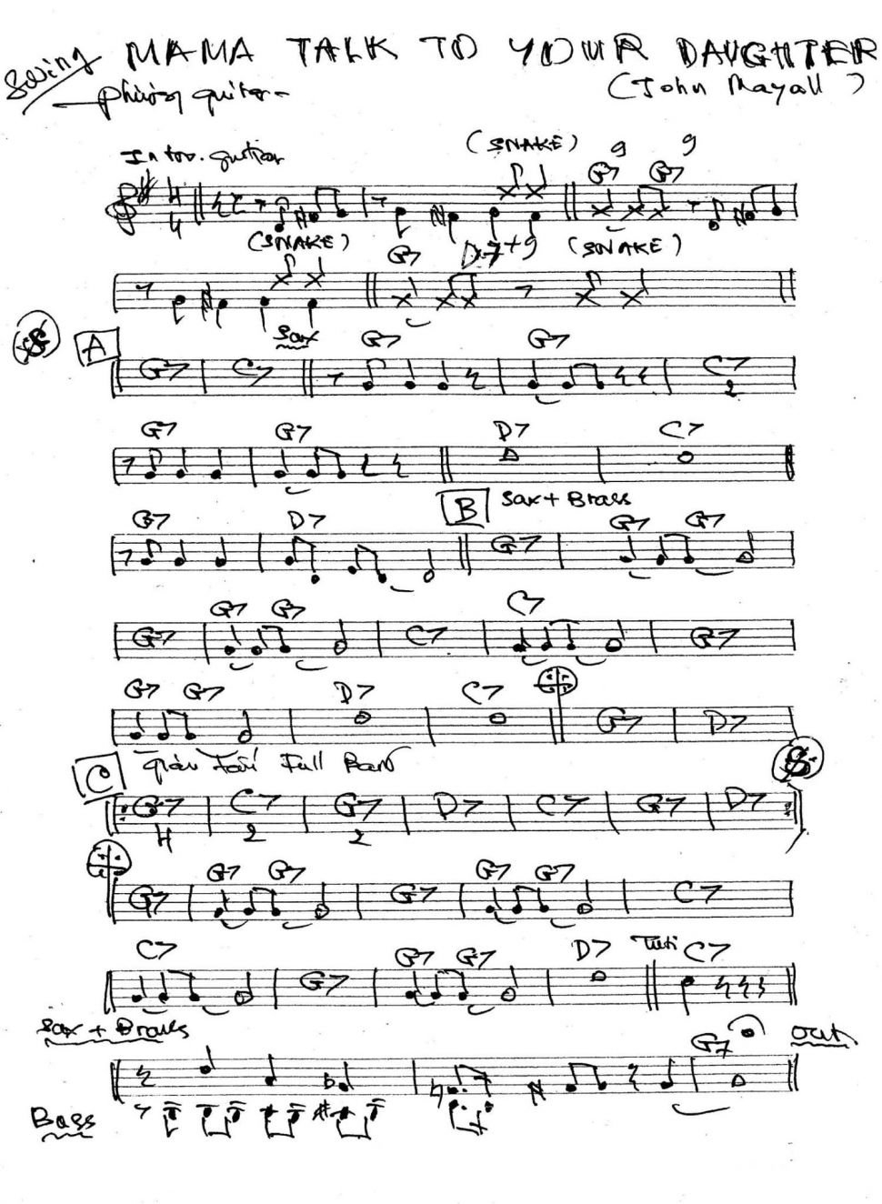 Mama Talk To Your Daughter sheet