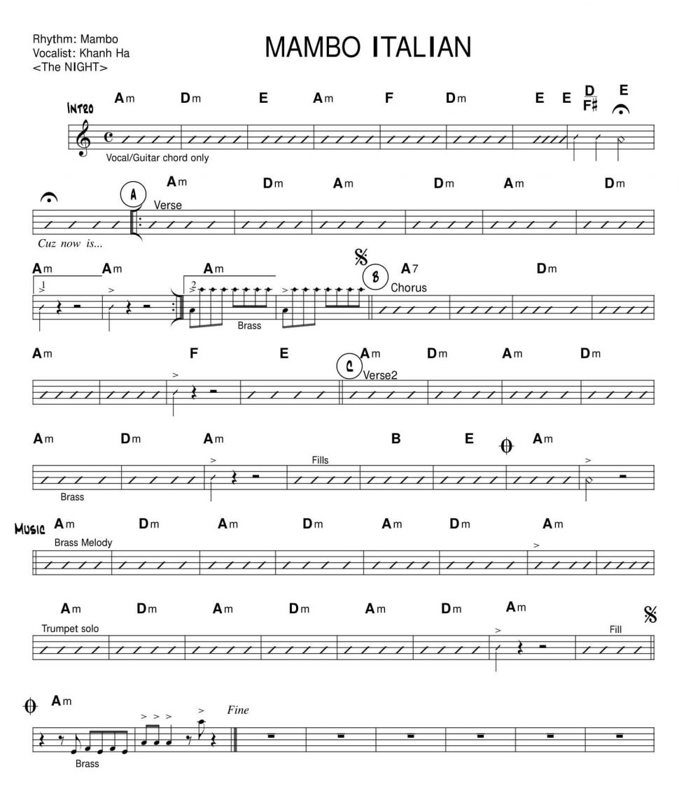 Mambo Italian sheet