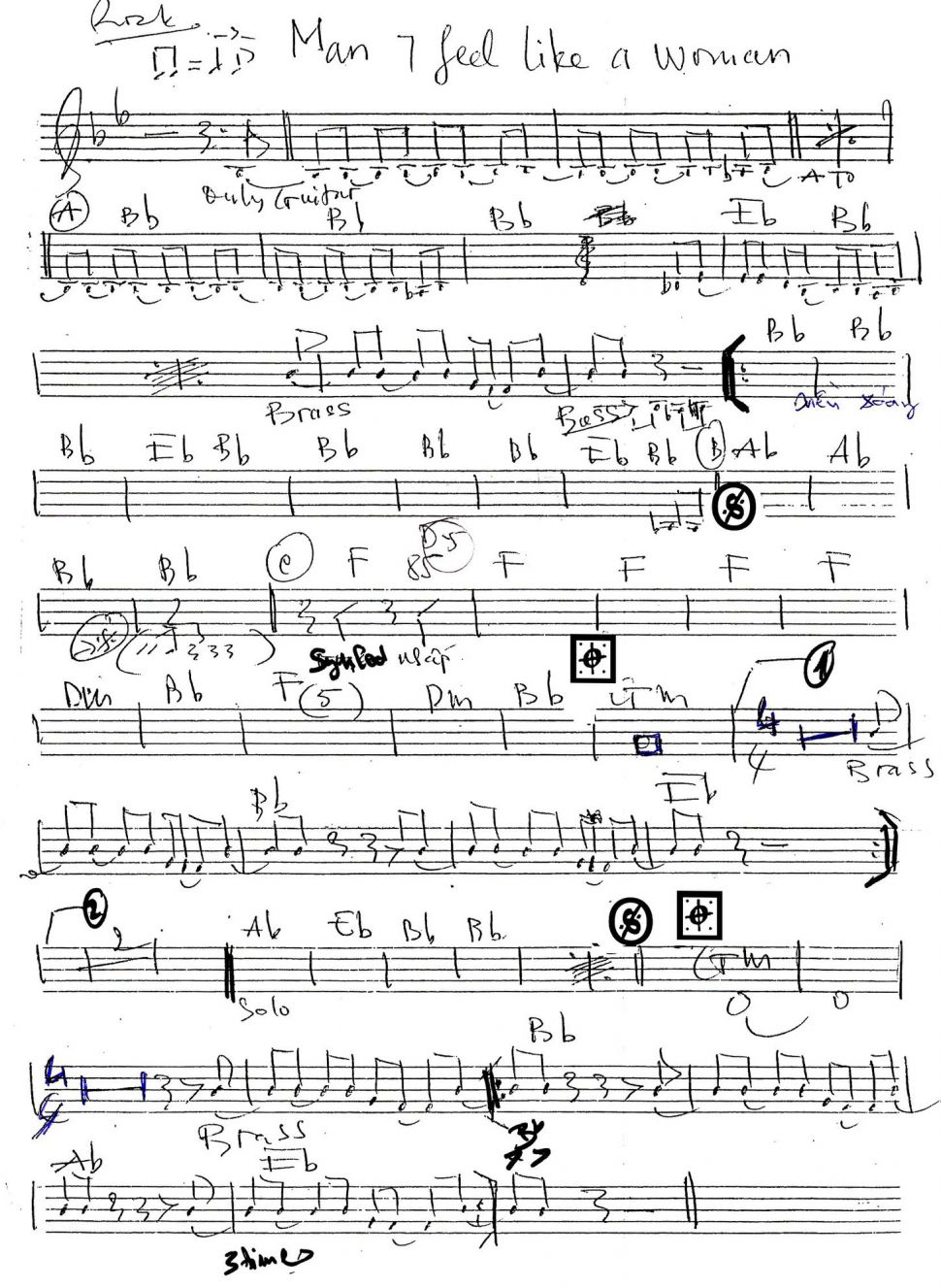 Man I Feel Like A Waman sheet