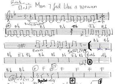 Man I Feel Like A Waman sheet