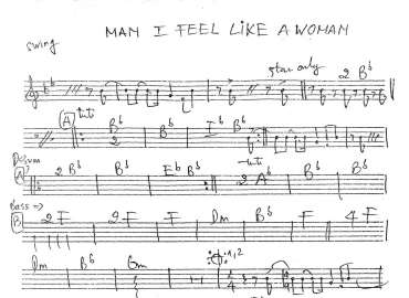 Man I Feel Like A Woman sheet