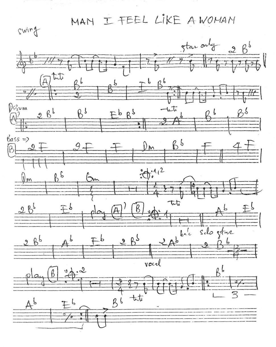 Man I Feel Like A Woman sheet