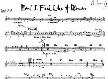 Man! I Feel Like A Woman sheet