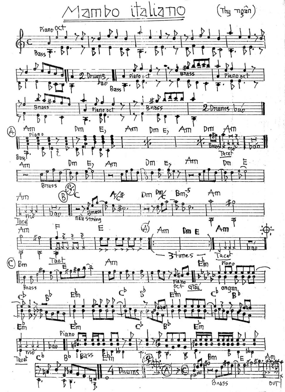 Manbo Italiano sheet