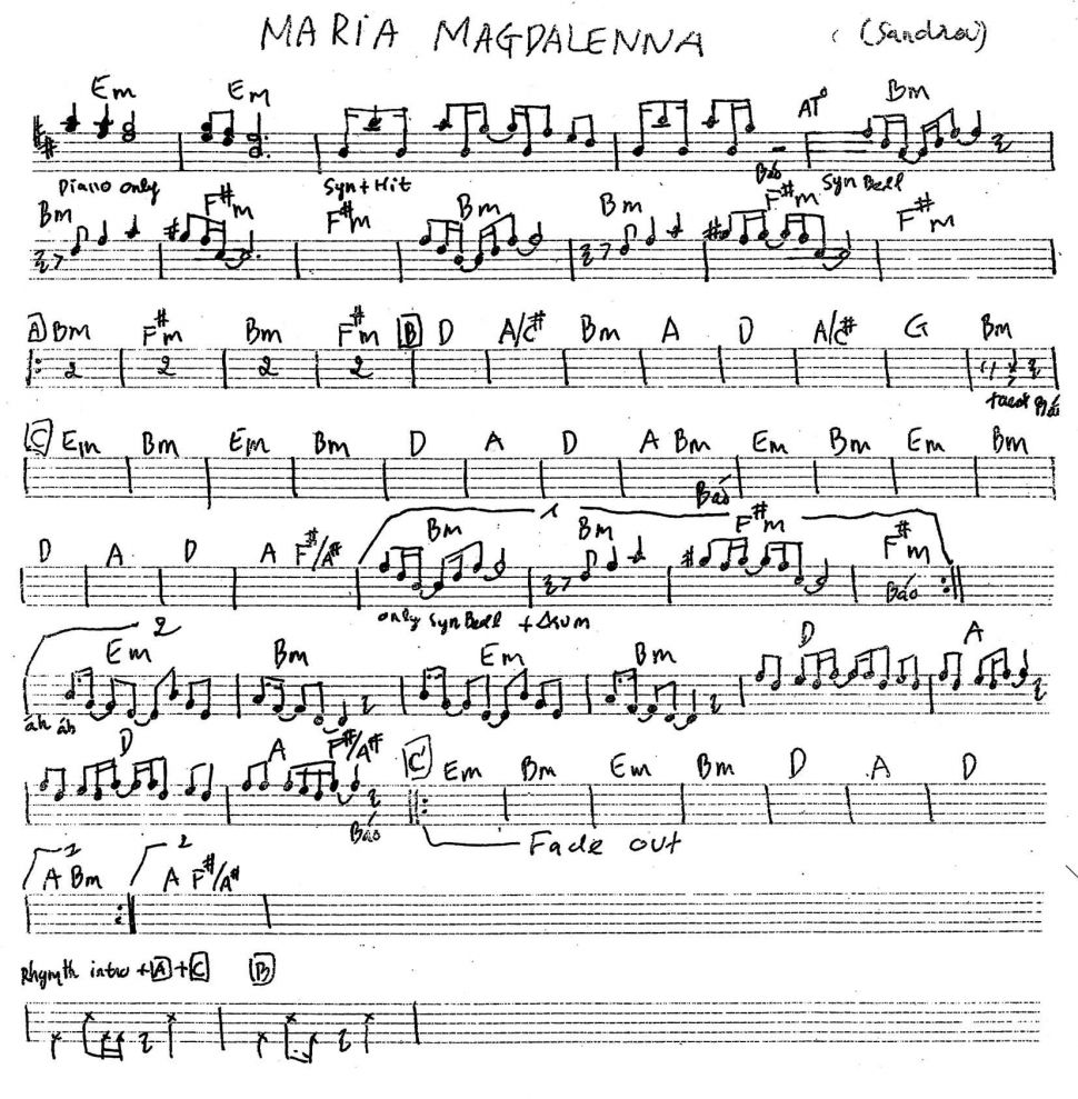 Maria Magdalenna sheet