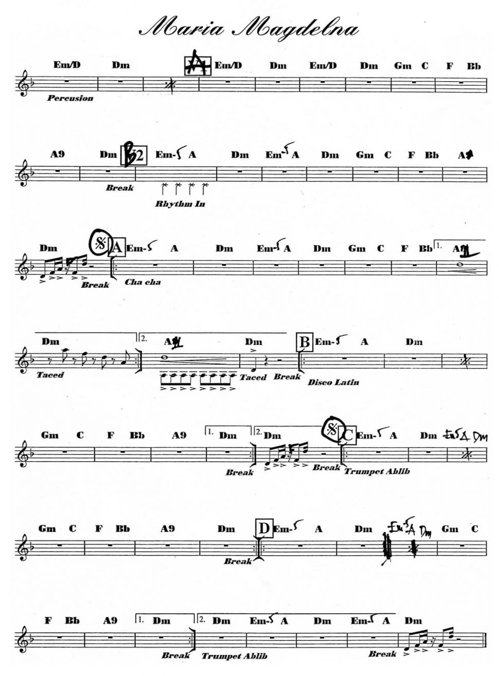 Maria Magdelna sheet