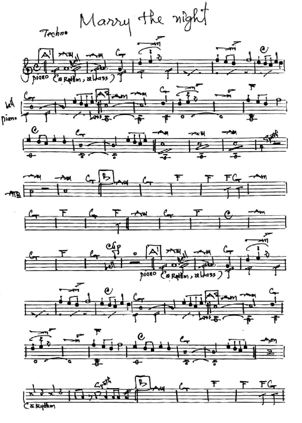 Marry The Night sheet