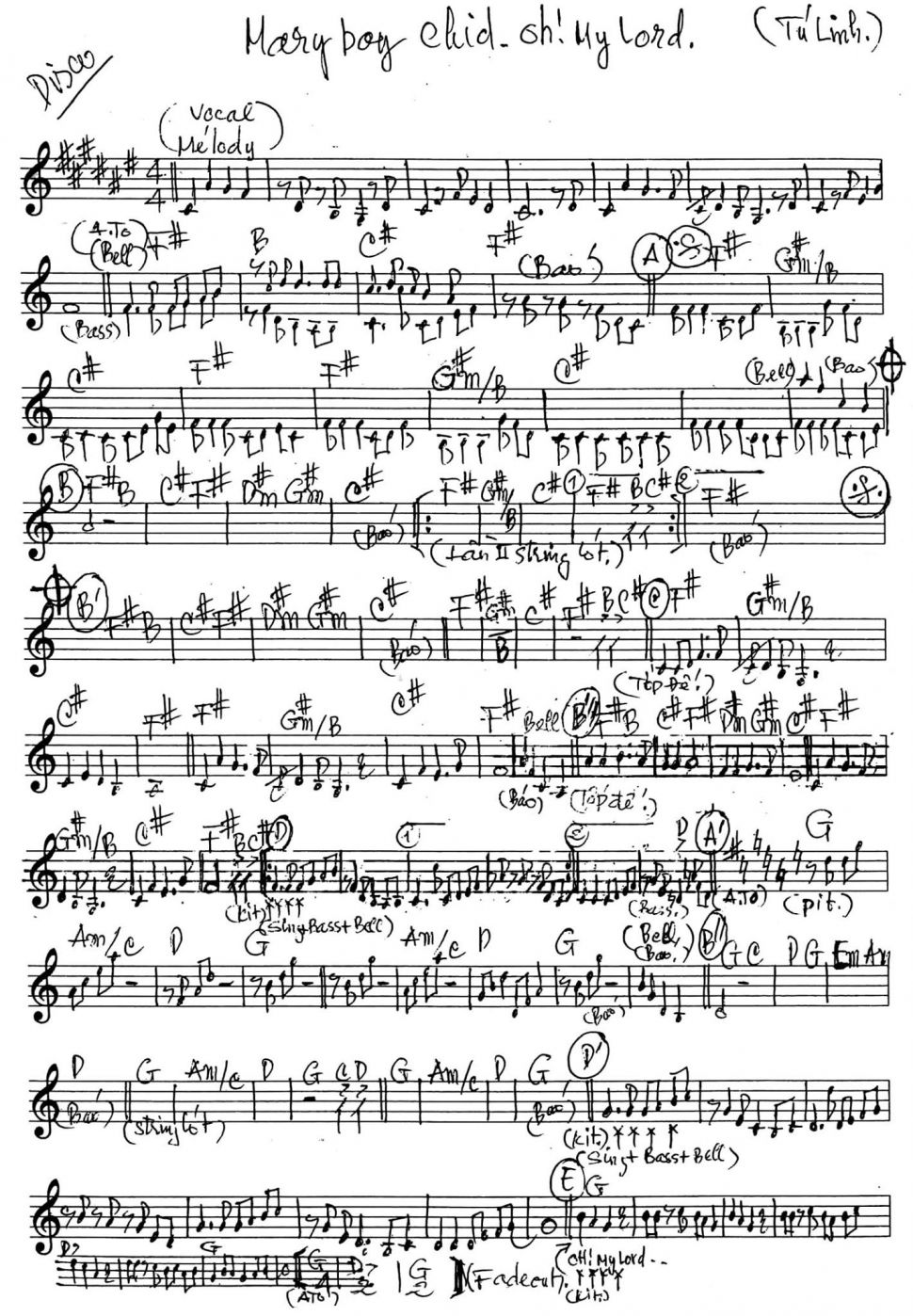Mary boy Chid. Oh! My Lord sheet