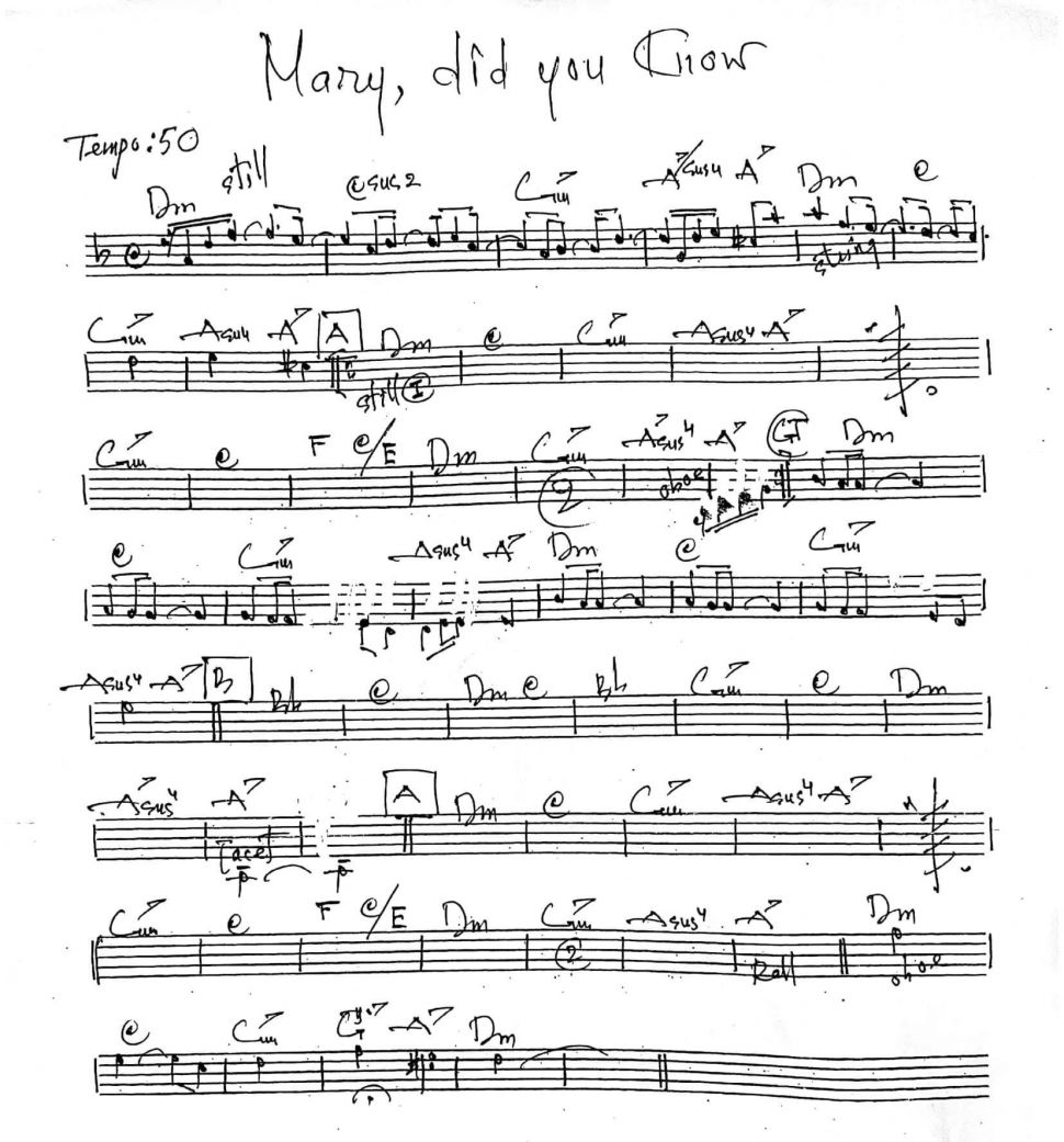 Mary, Did You Giow sheet