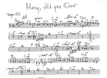 Mary, Did You Giow sheet