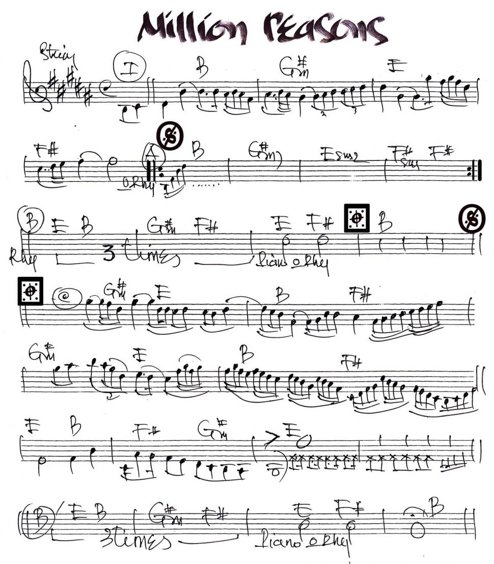 Million Reasons sheet