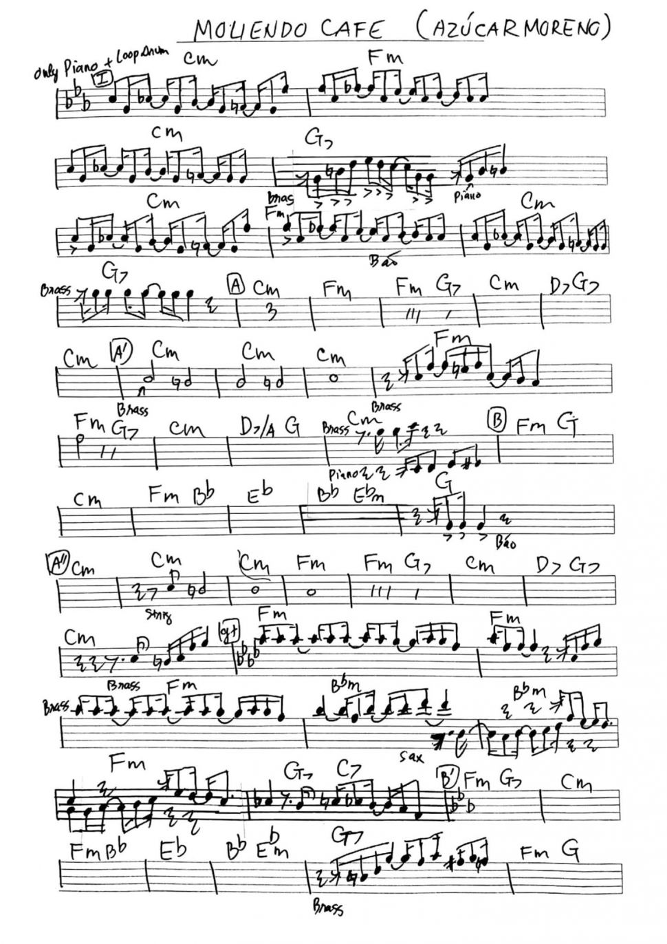 Moliendo Cafe sheet