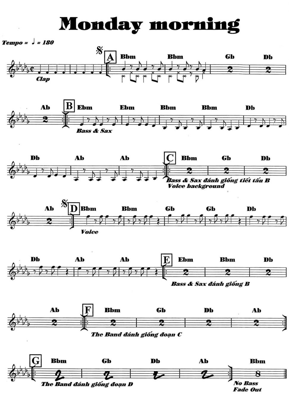 Monday Morrning sheet