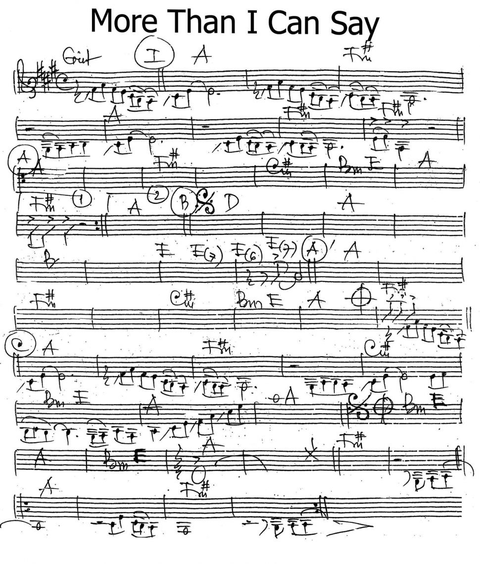 More Than I Can Say sheet