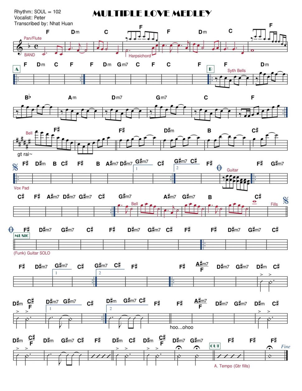 Multiple Love Medley sheet