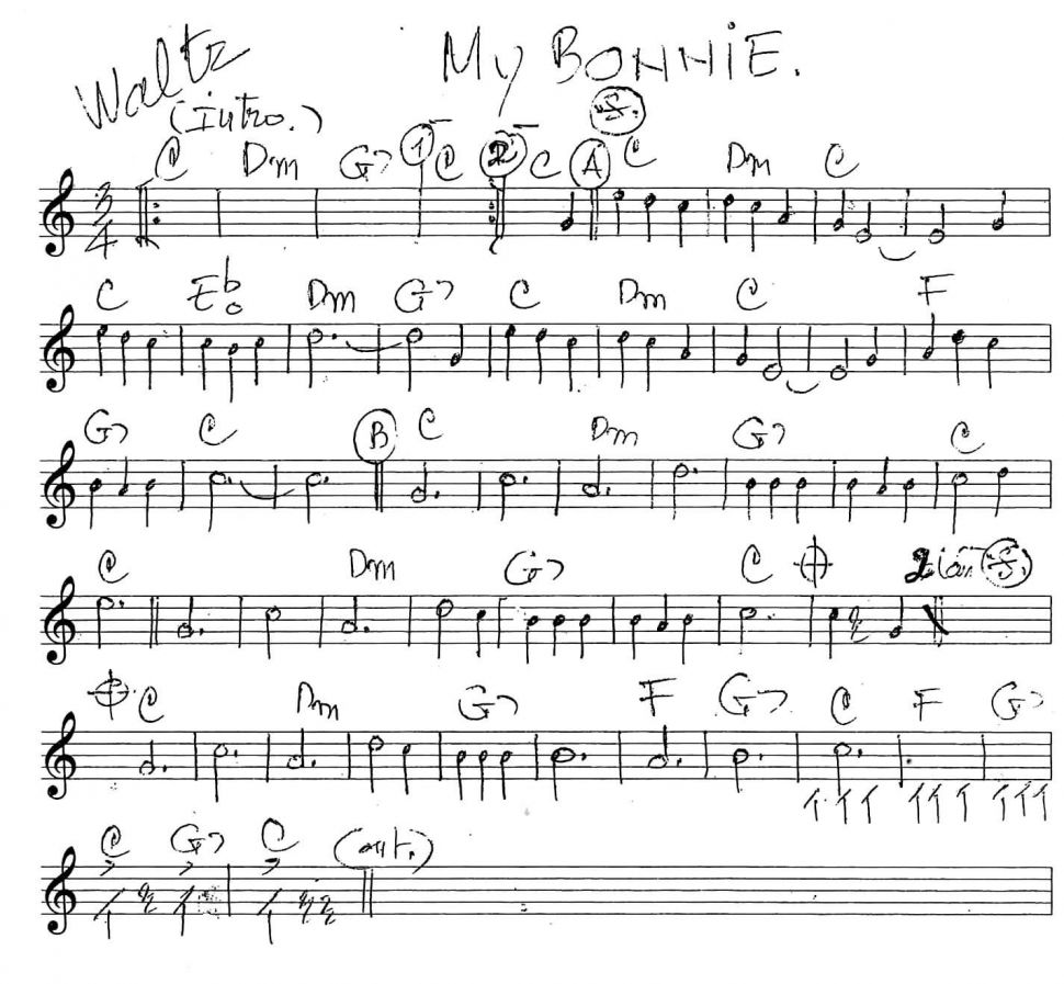 My Bonnie sheet