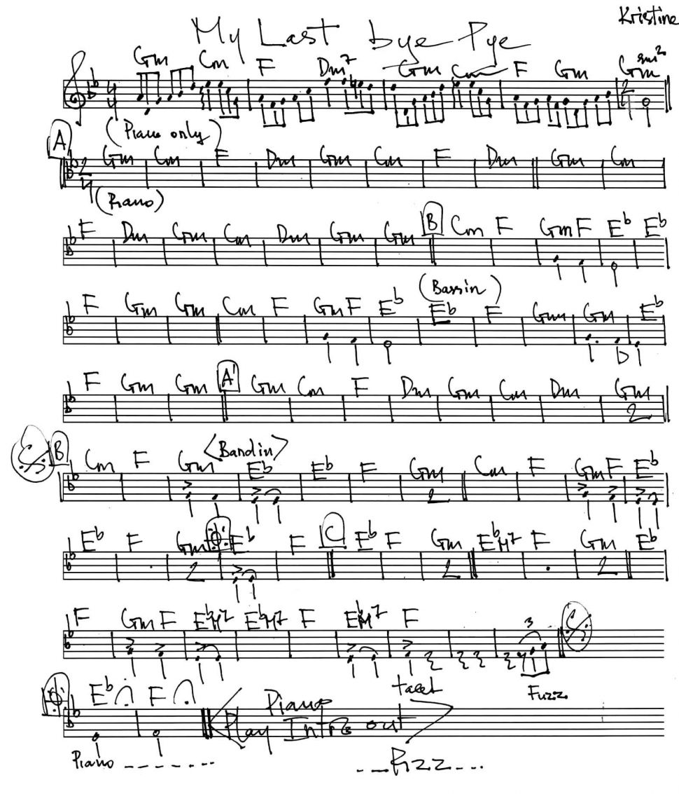 My Last Bye Bye sheet