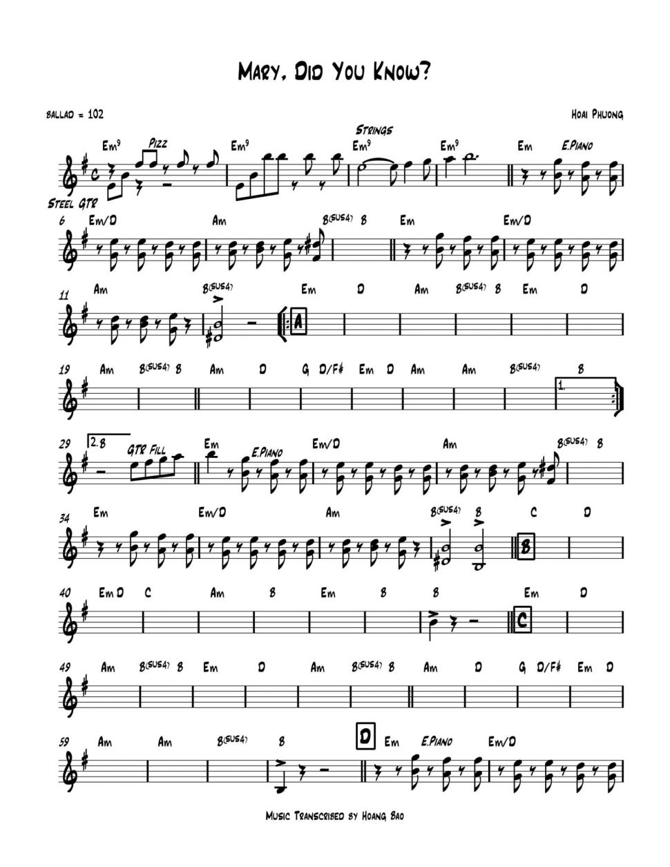 Mary, Did You Know? sheet