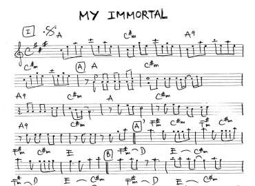 My Immortal sheet