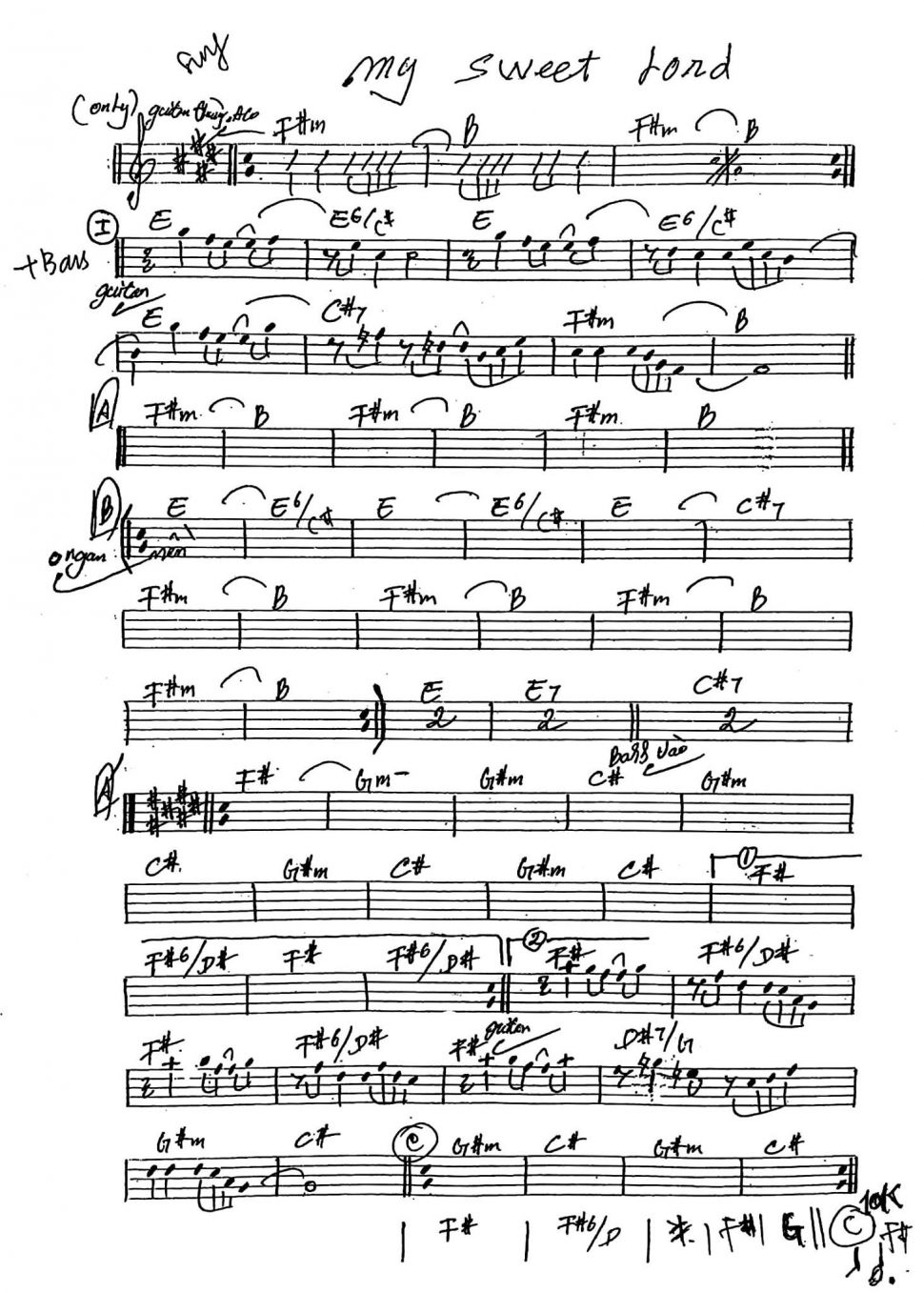 My Sweet Lord sheet