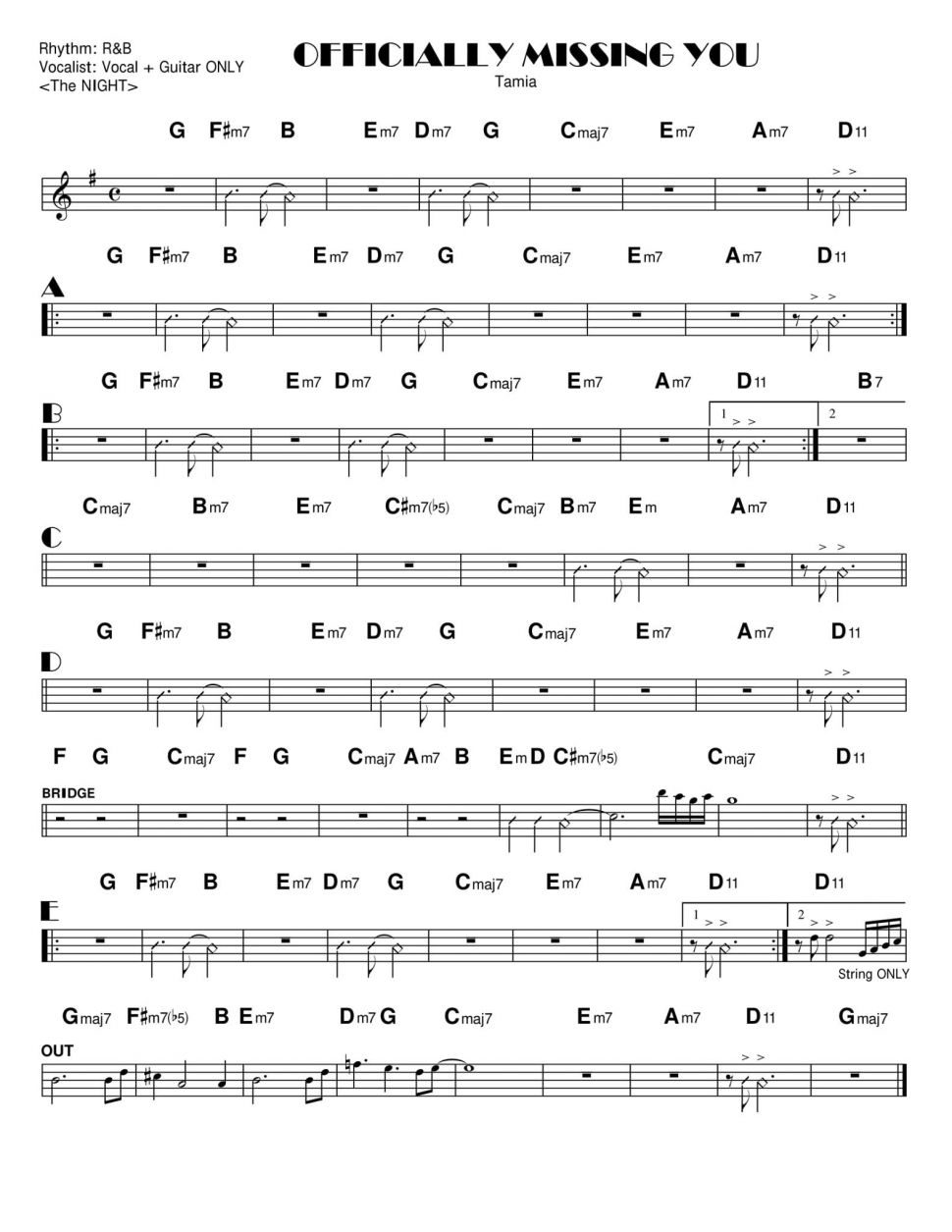 Officially Missing You sheet