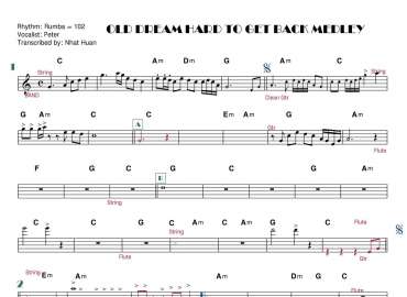 Old Dream Hard To Get Back Medley sheet