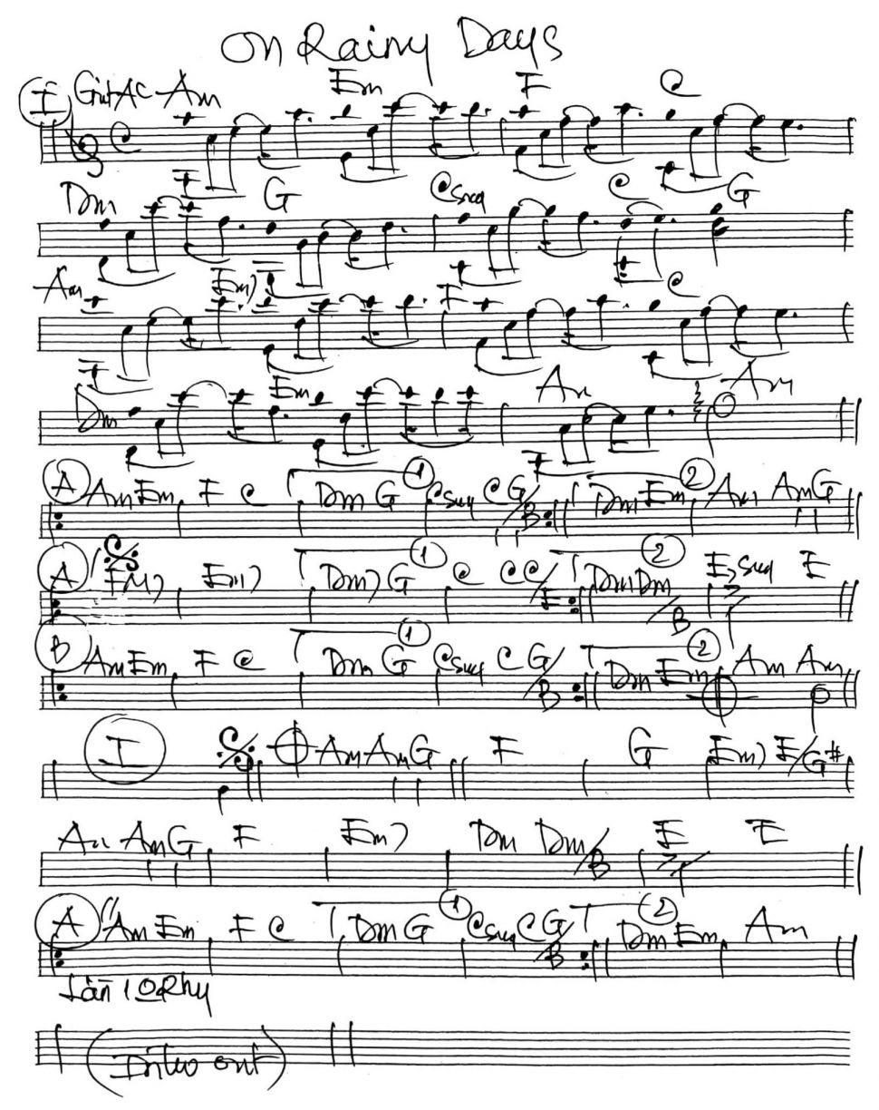 On Raning Days sheet