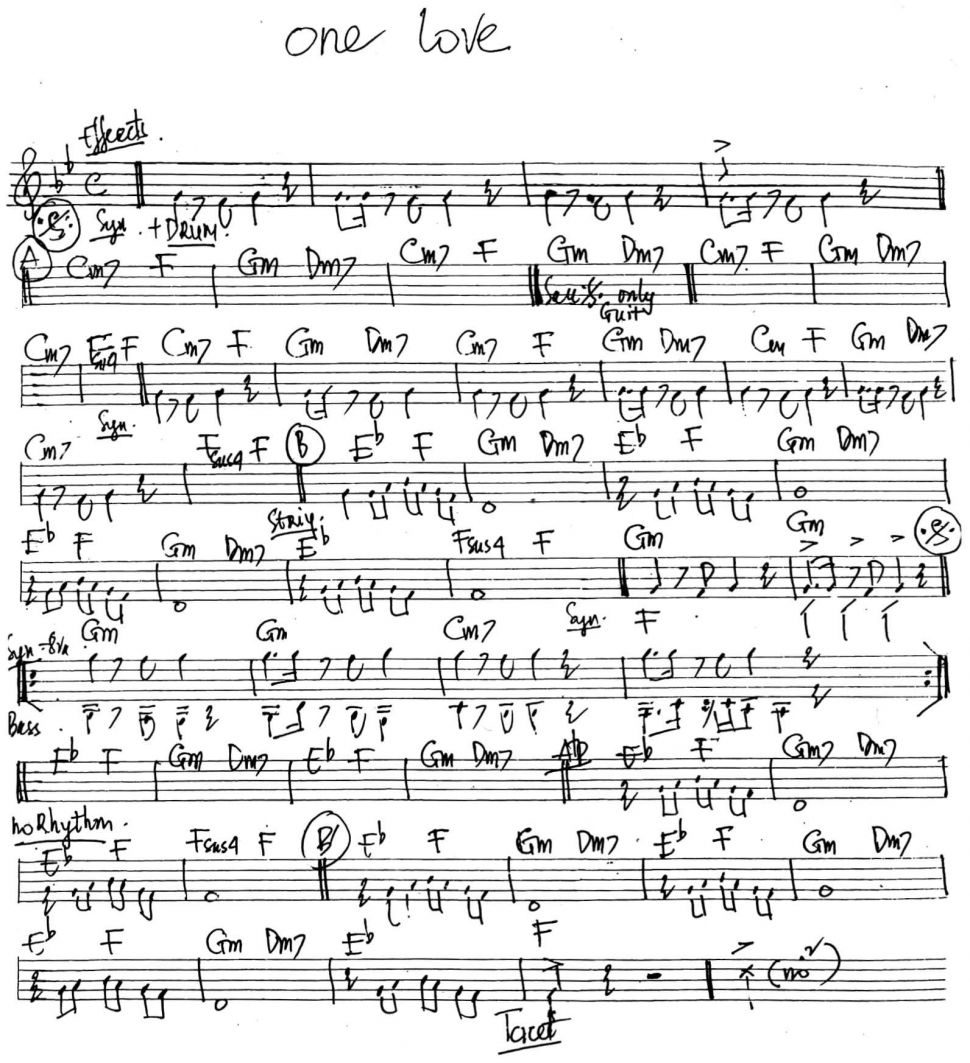 One Love sheet