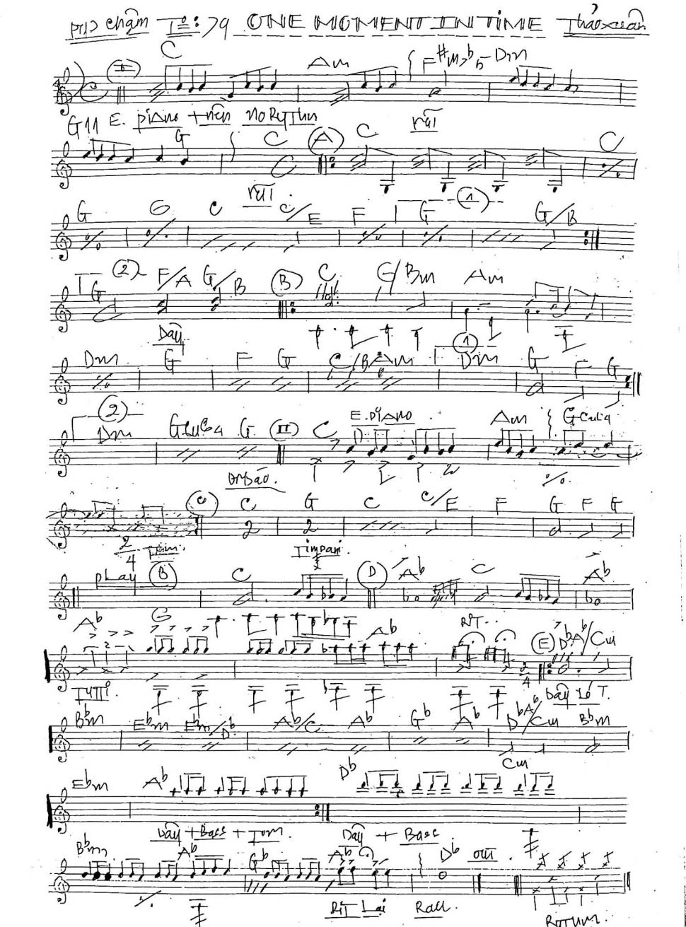 One Moment In Time sheet