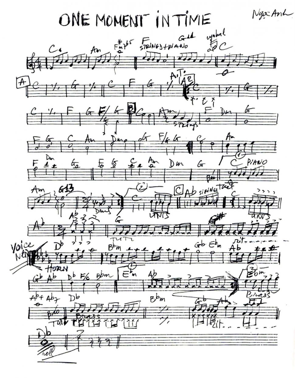 One Moment In Time sheet