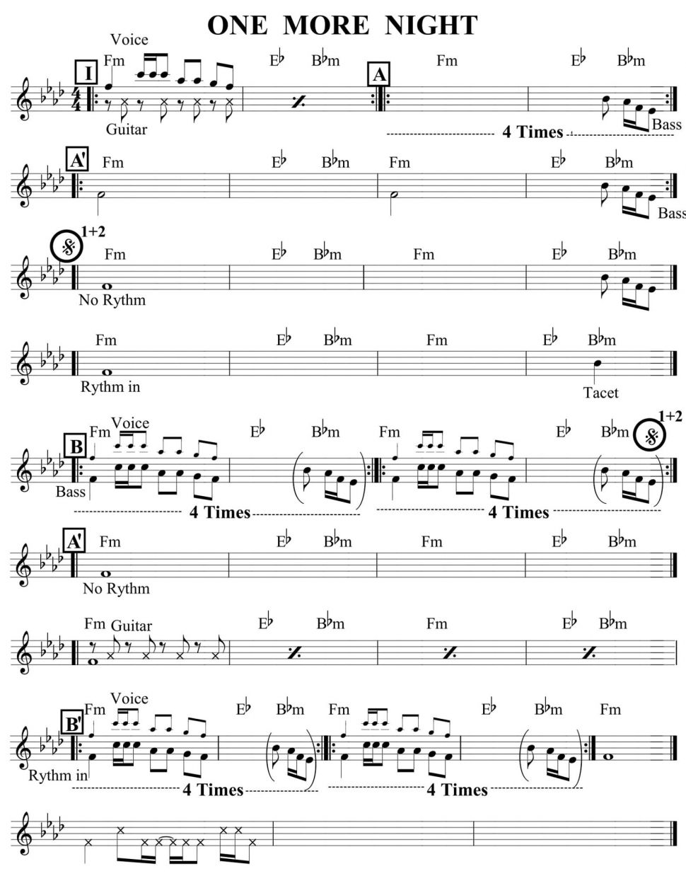 One More Night sheet