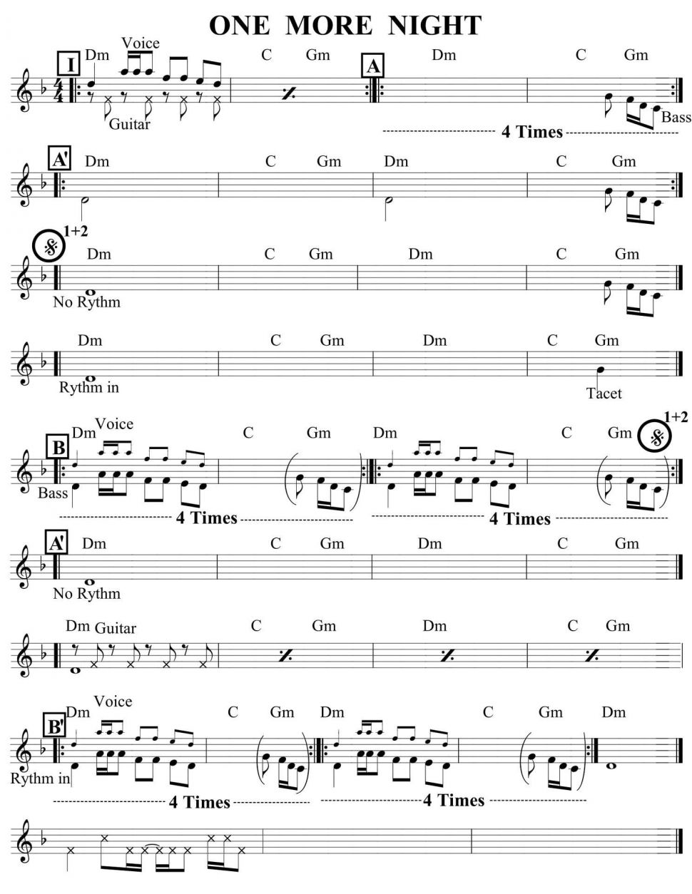 One More Night sheet