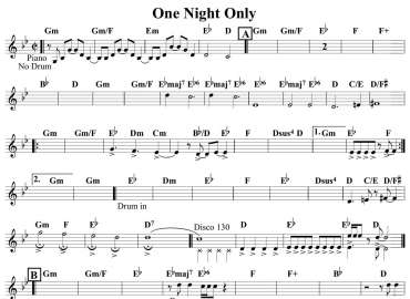 One Night Only sheet