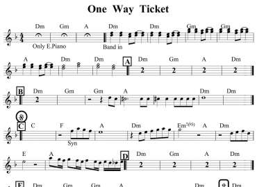 One Way Ticket sheet