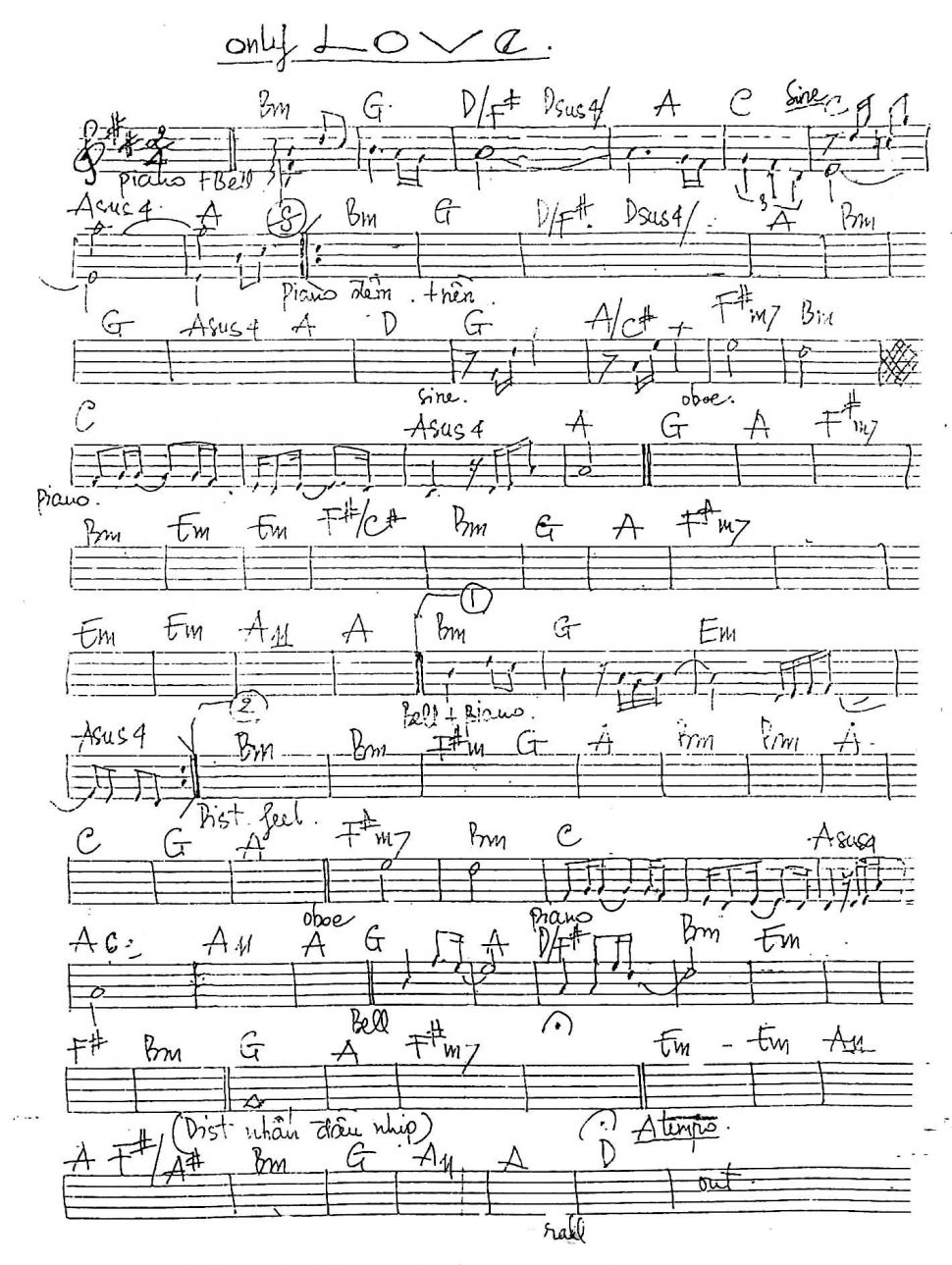 Only Love sheet
