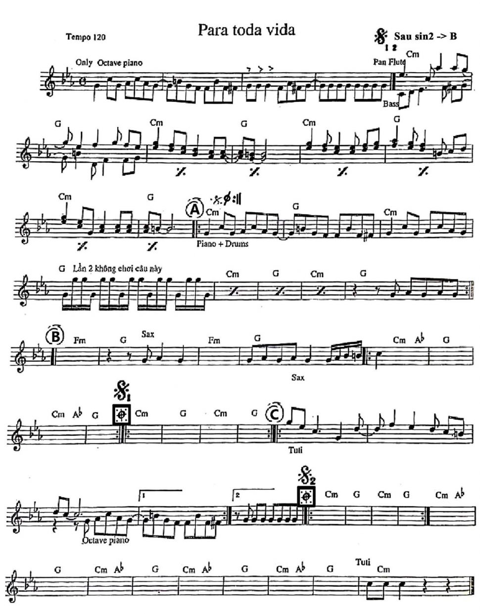 Para Toda Vida sheet