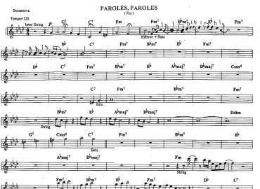 Paroles Paroles sheet