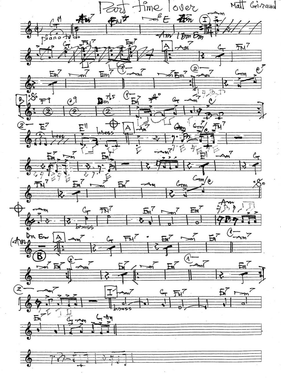 Part Time Lover sheet