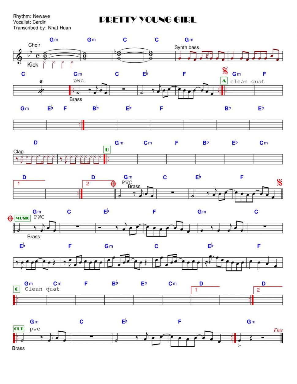 Pretty Young Girl sheet