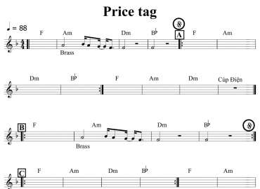 Price Tag sheet