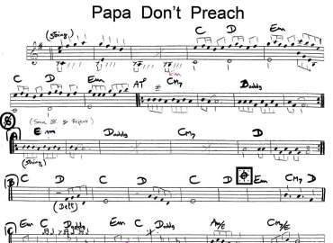 Papa Don't Preach sheet