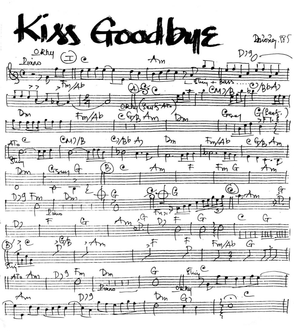 Kiss goodbye sheet