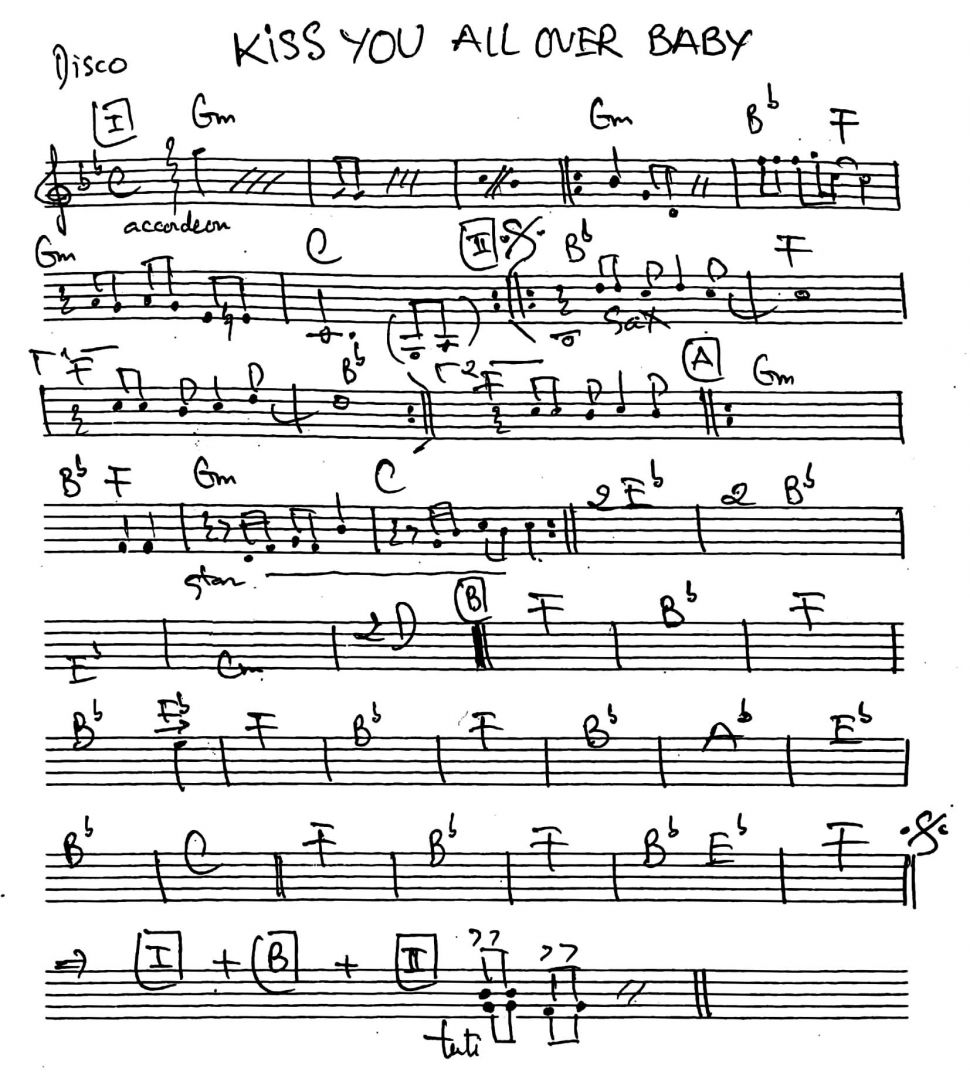 Kiss you all over baby sheet