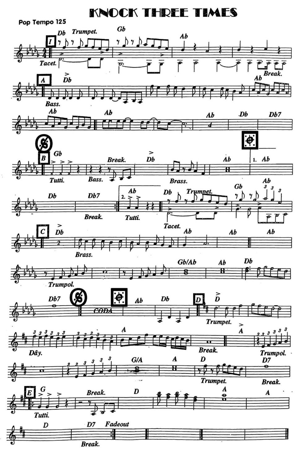 Knock three times sheet