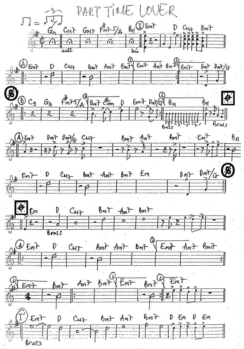 Part Time Lover sheet