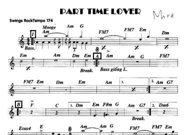 Part Time Lover sheet