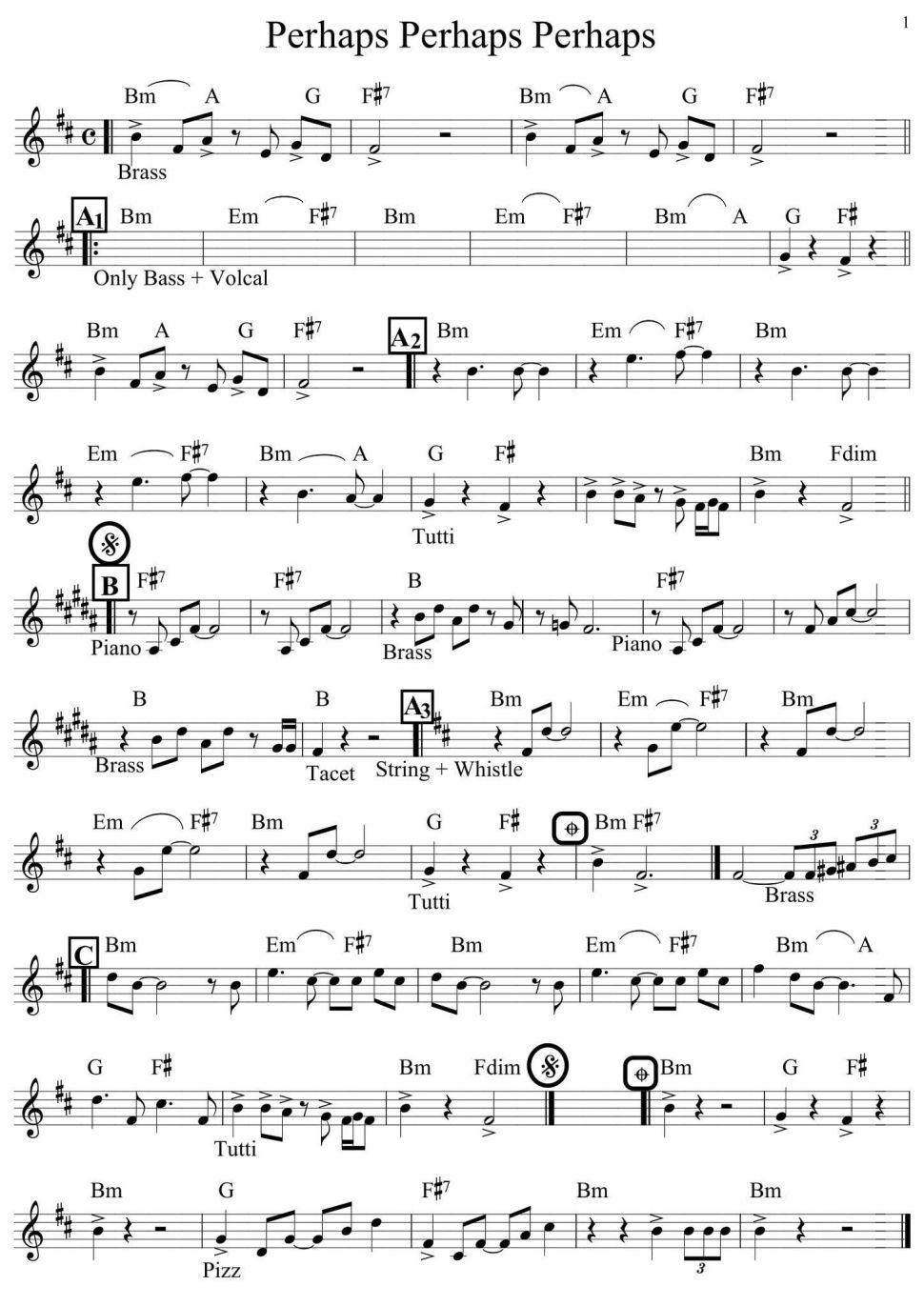 Perhaps Perhaps Perhaps sheet