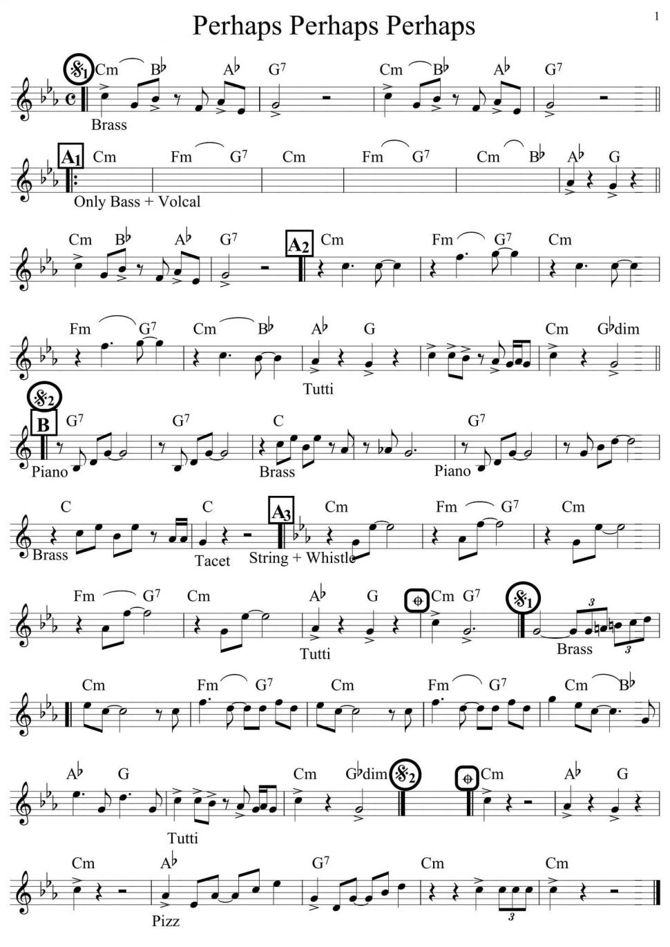 Perhaps Perhaps Perhaps sheet