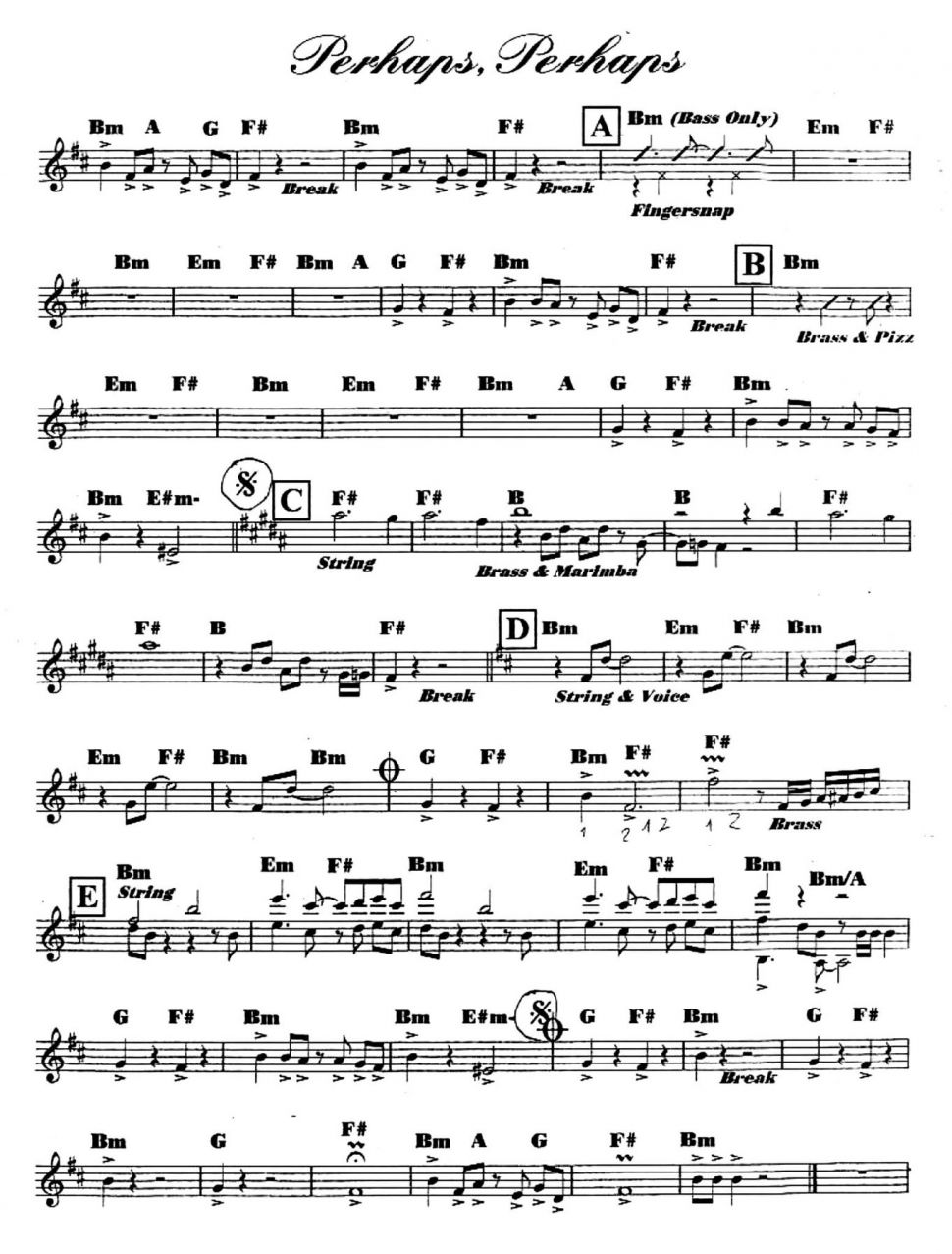 Perhaps Perhaps sheet